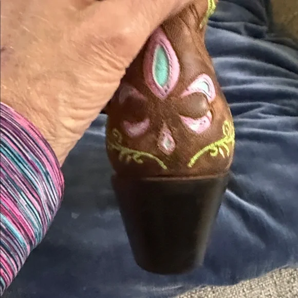 Colorful Embroidered Western Heeled Boots - Picture 12 of 15